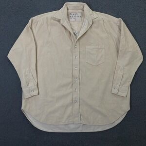 Frank & Eileen Shirt Womens XS Beige Shirley Corduroy Button Up Long Sleeve